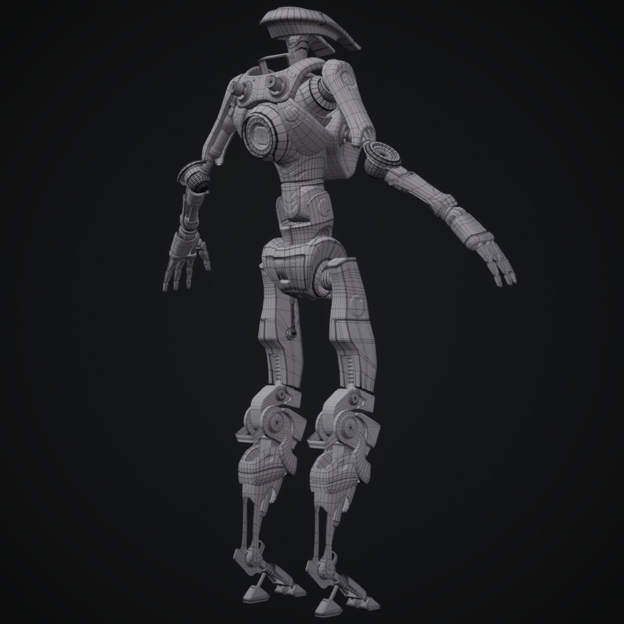Scout Robot Low-poly 3D model_7