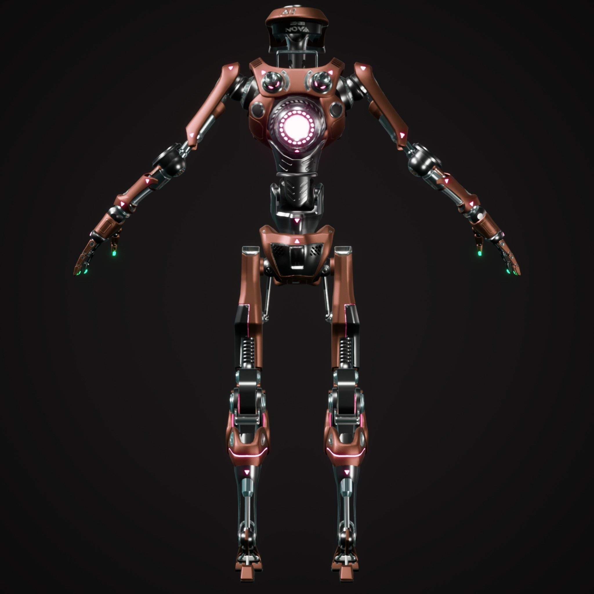 Scout Robot Low-poly 3D model_2