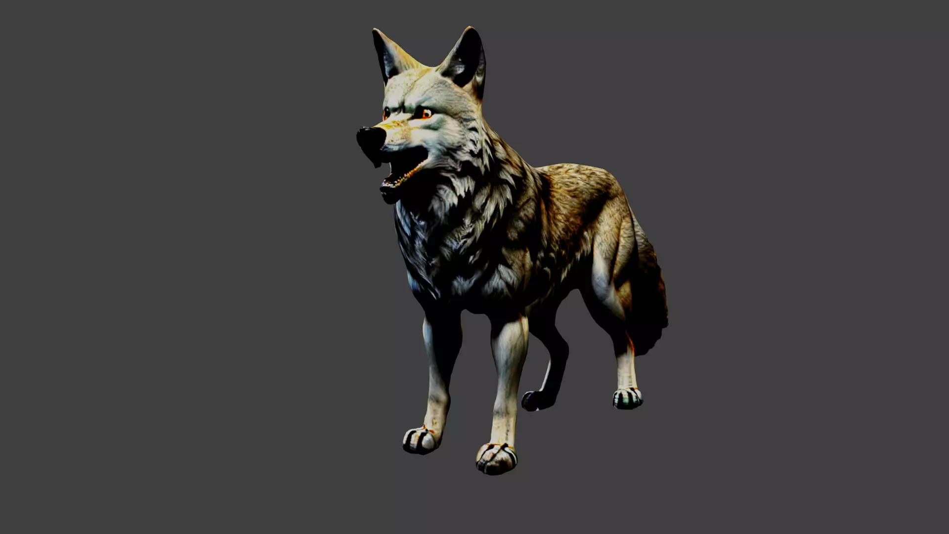Wolf Animal Low-poly 3D model_0