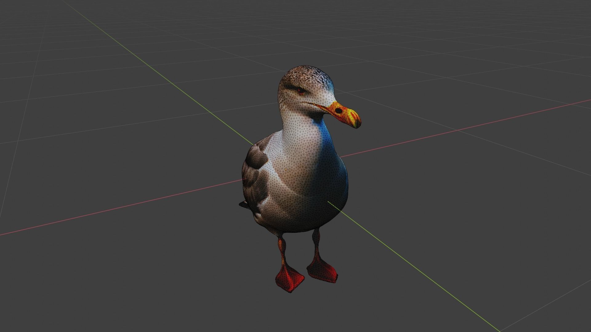 Seagull Animal Low-poly 3D model_7