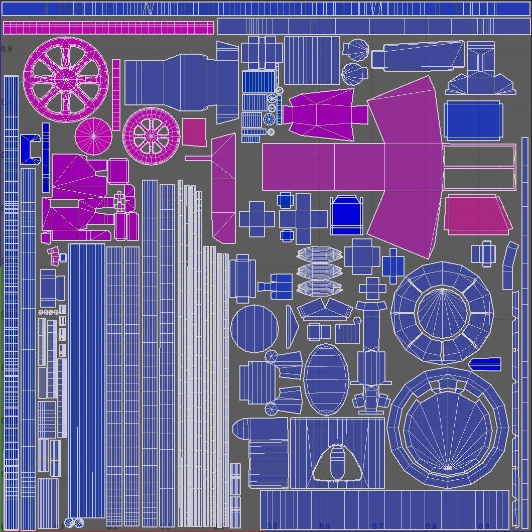 Back to the Future 3 - Delorean and Locomotive Low-poly 3D model_8