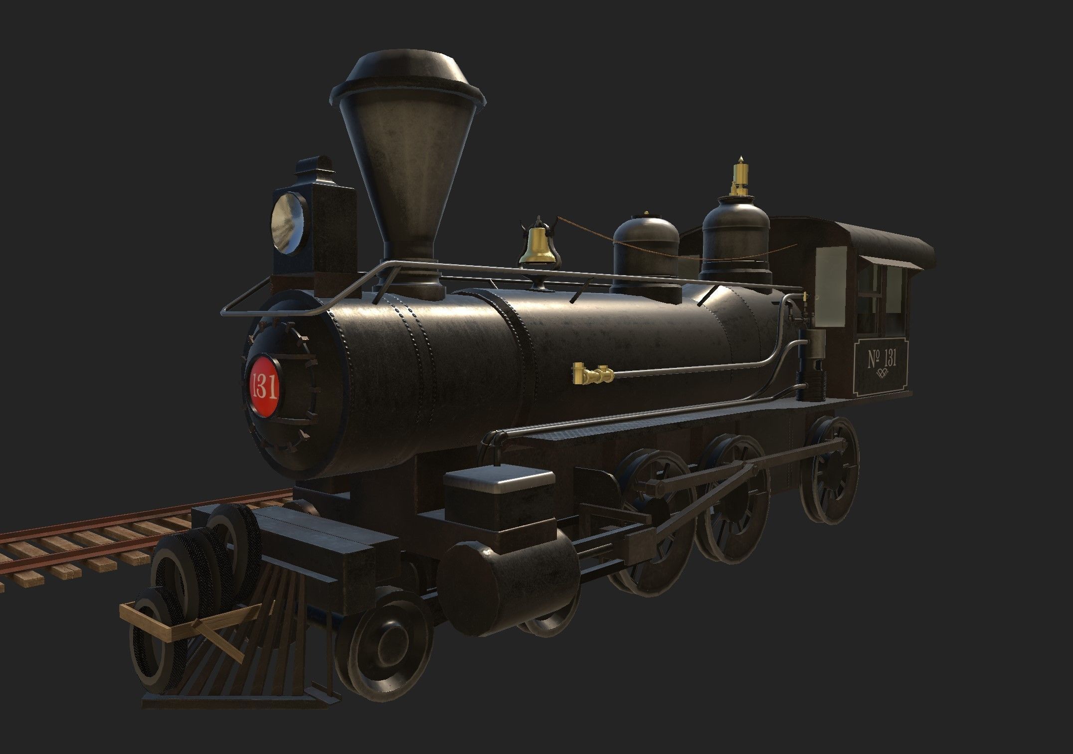 Back to the Future 3 - Delorean and Locomotive Low-poly 3D model_3