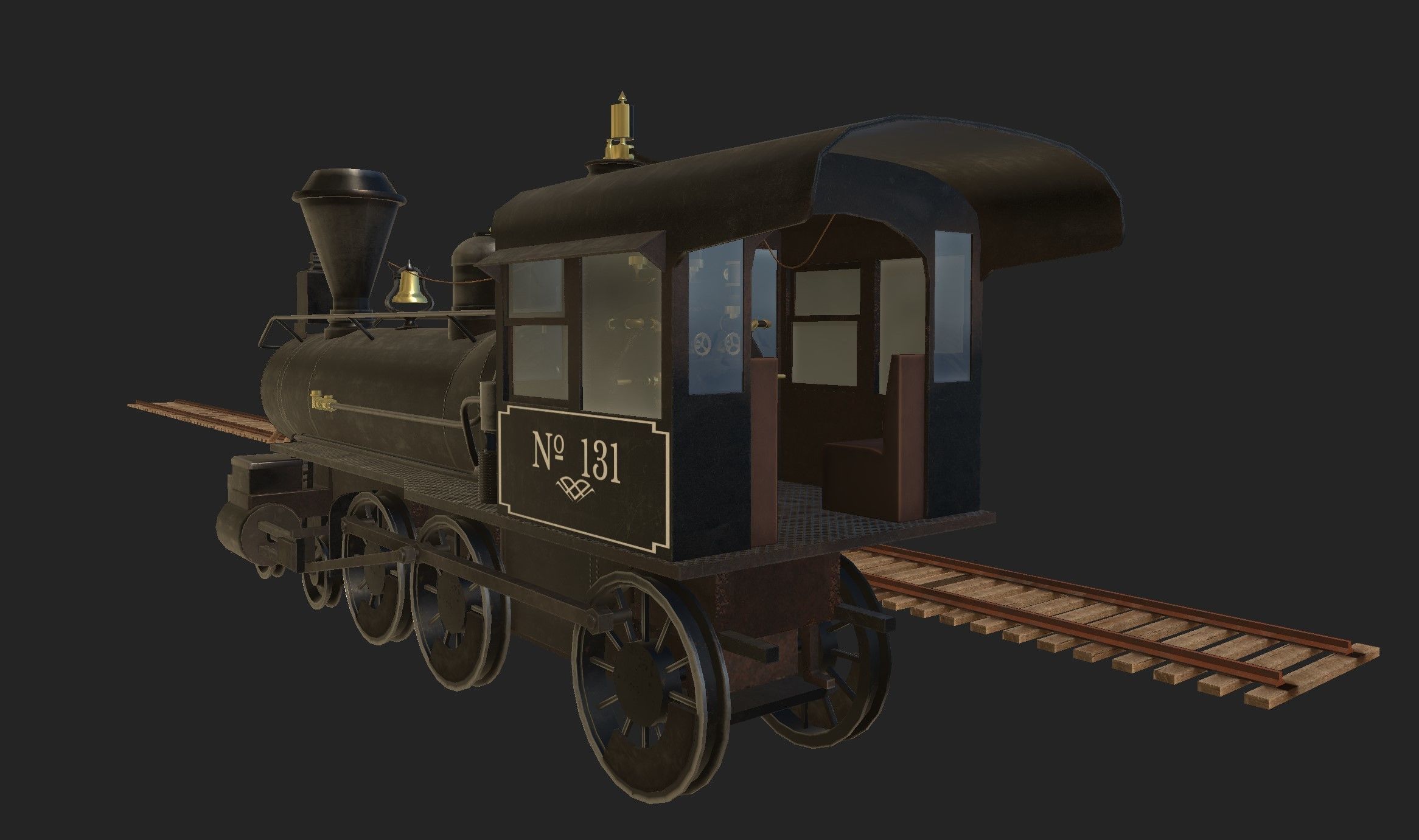 Back to the Future 3 - Delorean and Locomotive Low-poly 3D model_4