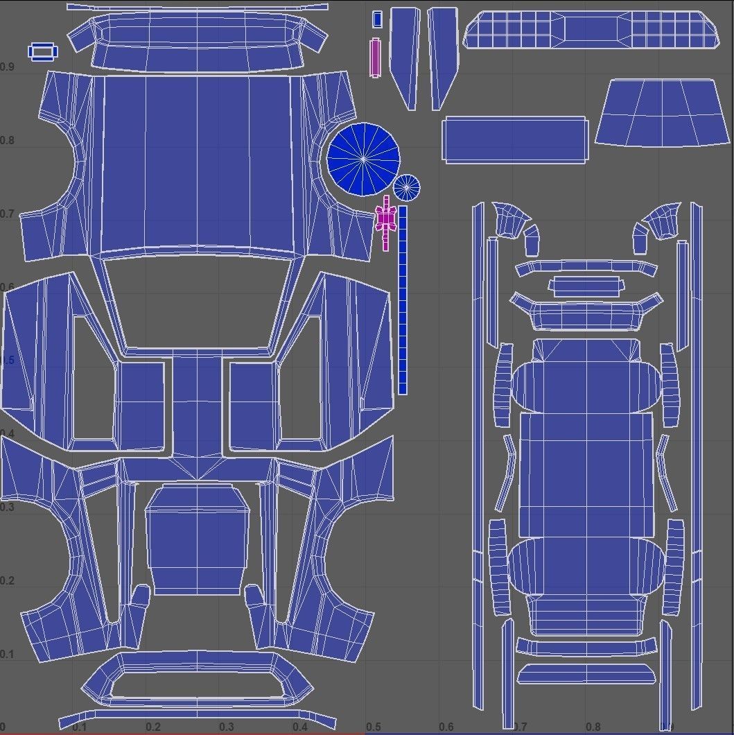 Back to the Future 3 - Delorean and Locomotive Low-poly 3D model_7