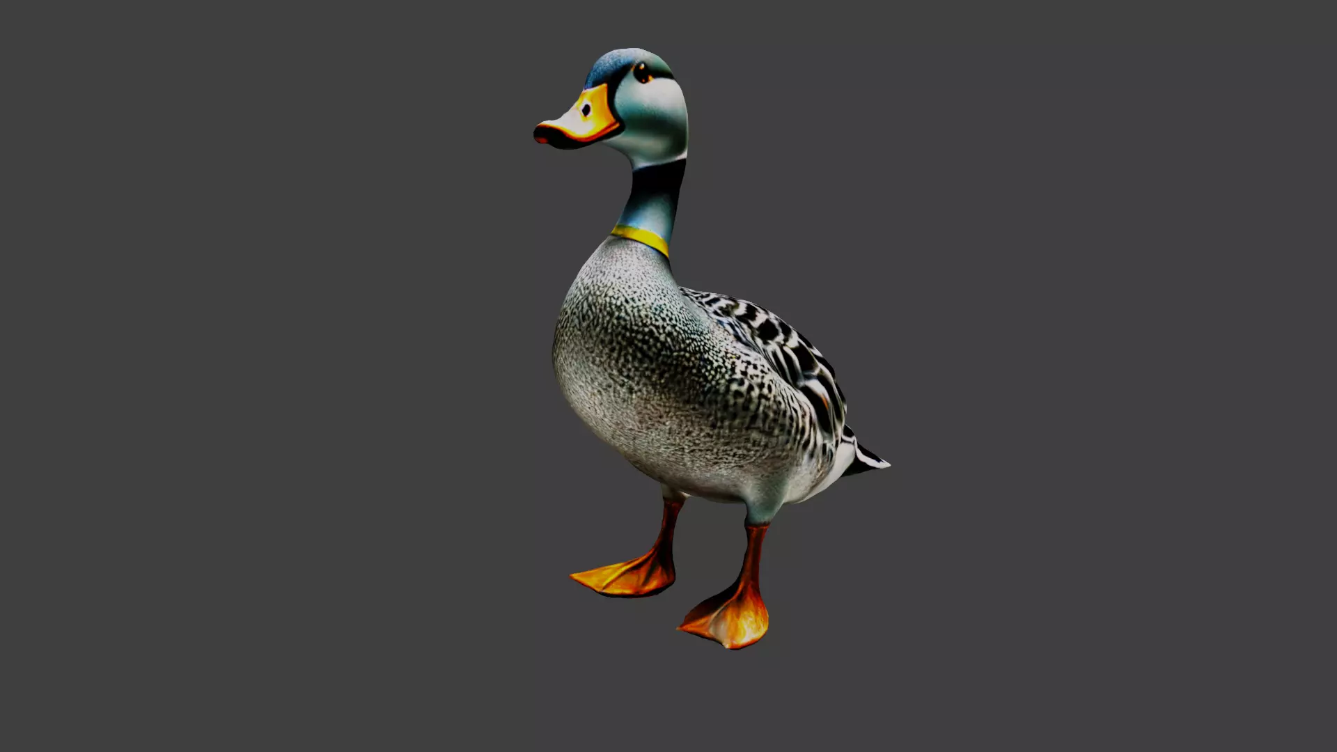 Duck Animal Low-poly 3D model_0