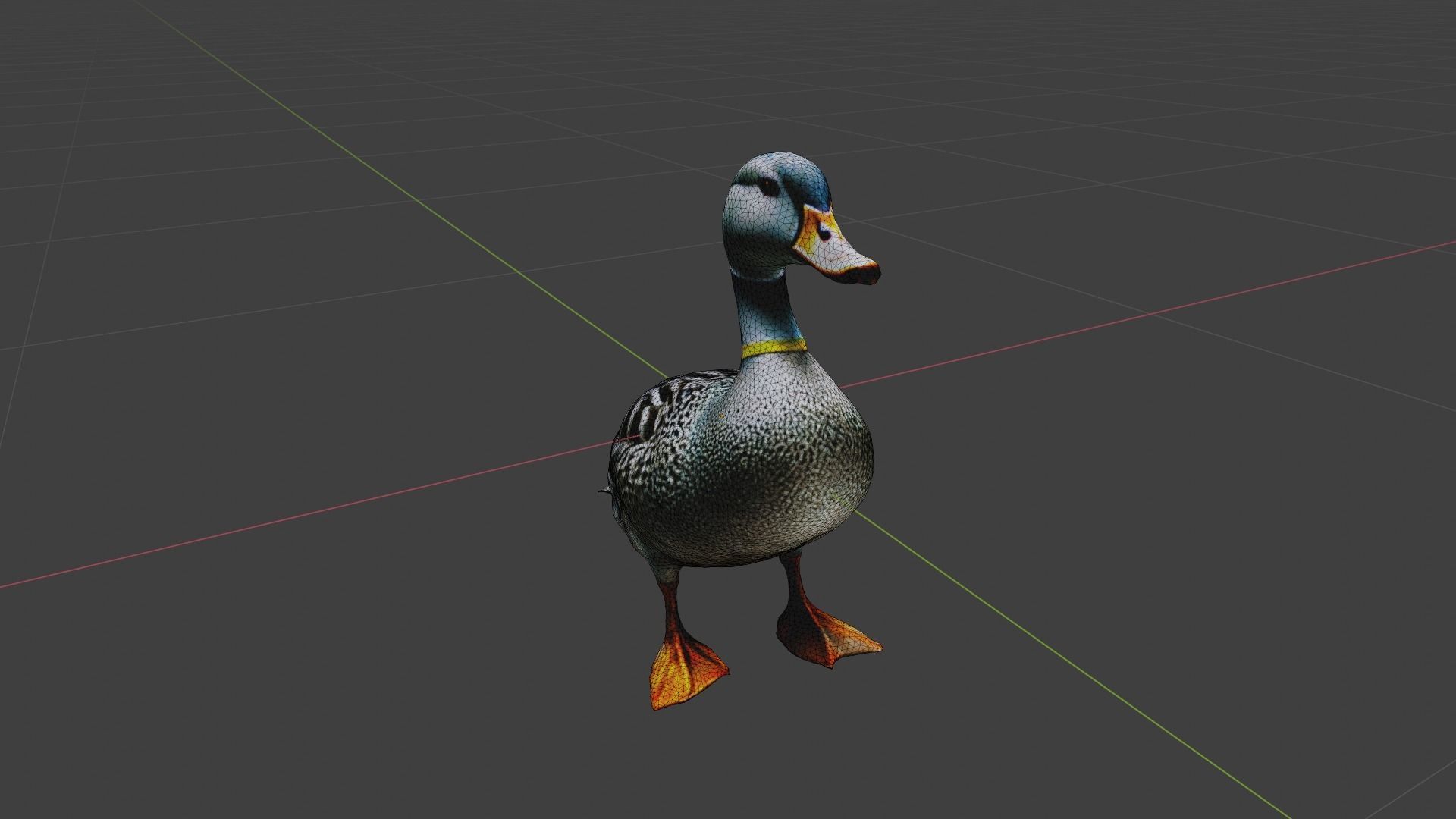 Duck Animal Low-poly 3D model_7