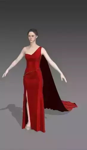 Dress one shoulder red colour