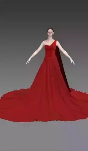 Dress one shoulder red colour 