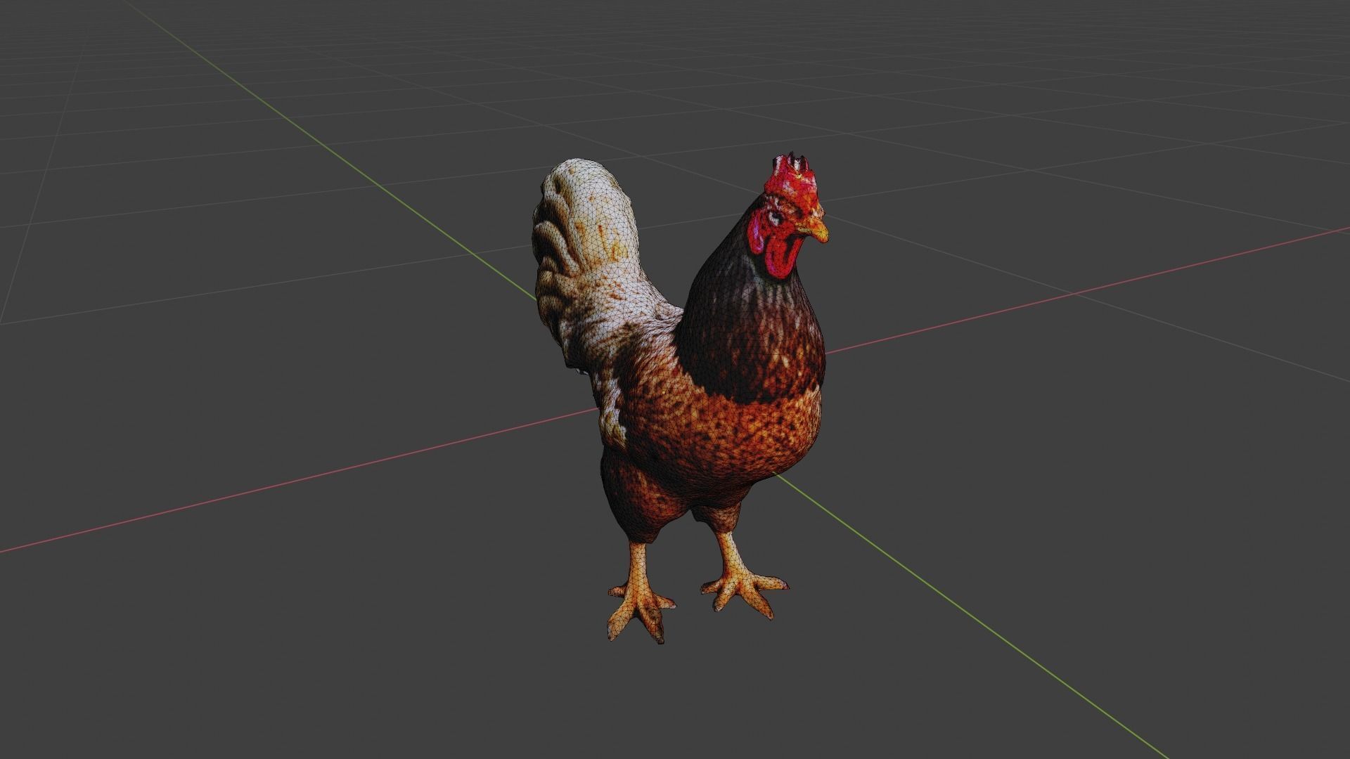 Chicken  Low-poly 3D model_7