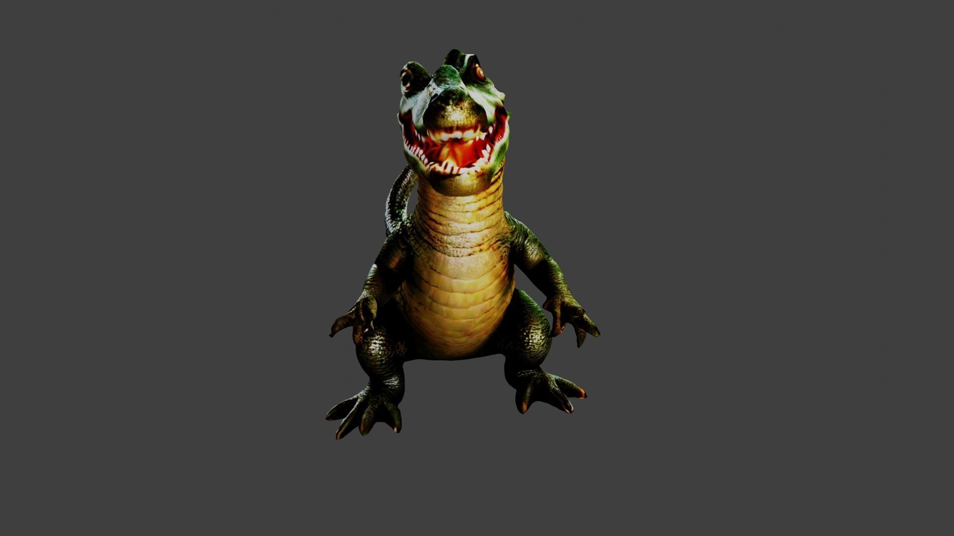 Crocodile Animal Low-poly 3D model_3