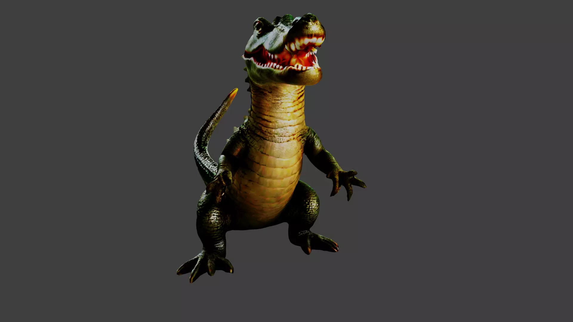 Crocodile Animal Low-poly 3D model_0