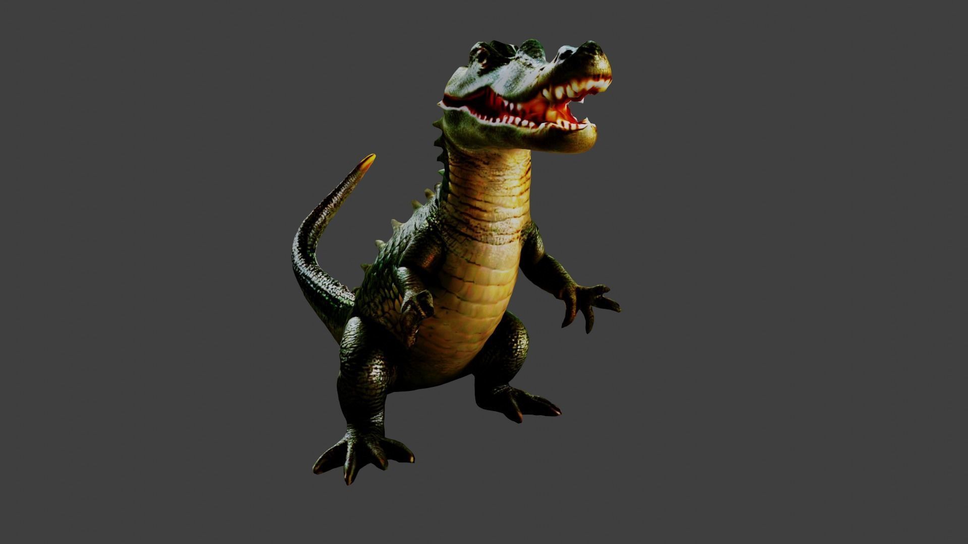 Crocodile Animal Low-poly 3D model_5