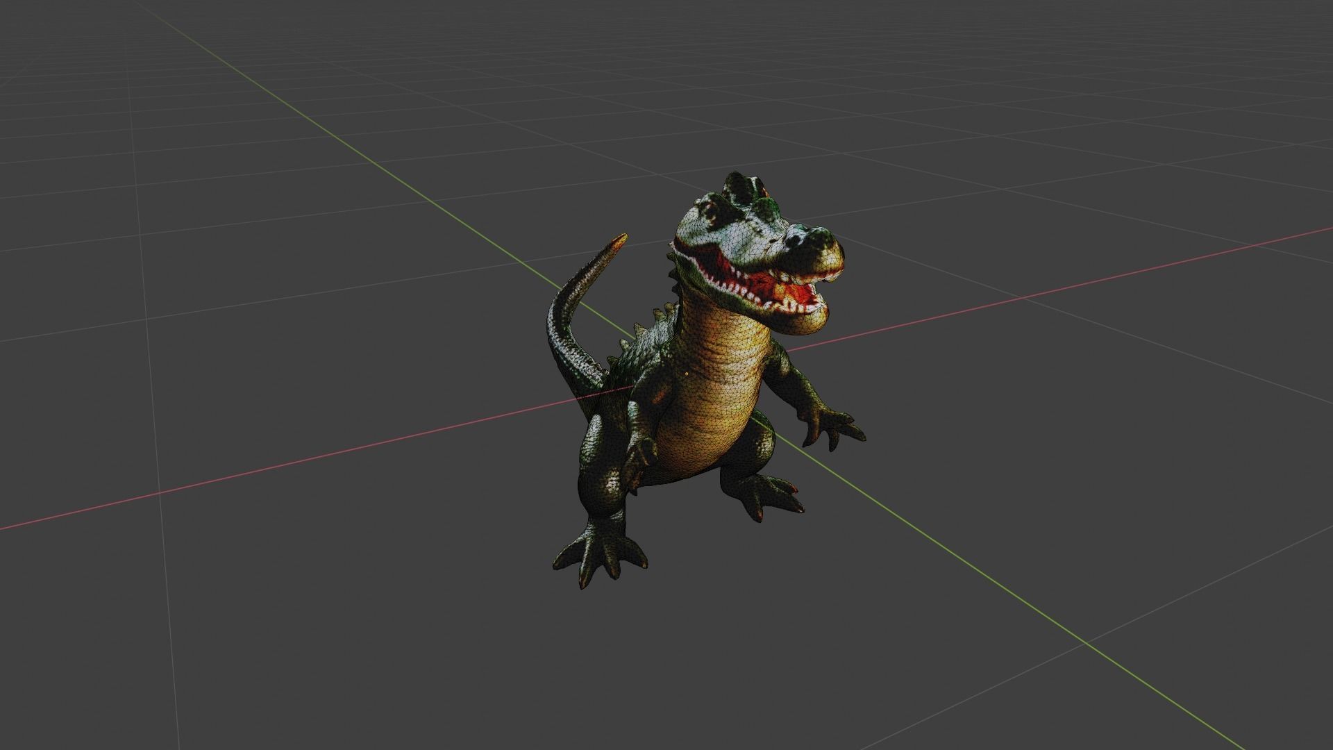 Crocodile Animal Low-poly 3D model_7
