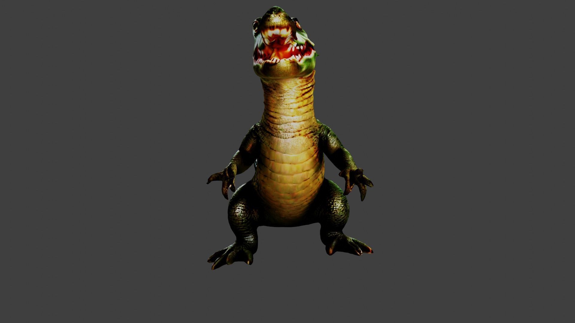Crocodile Animal Low-poly 3D model_1