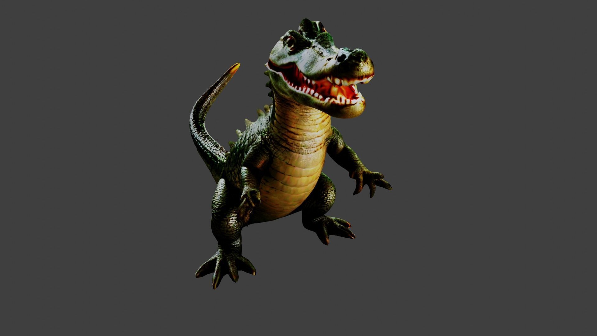 Crocodile Animal Low-poly 3D model_6