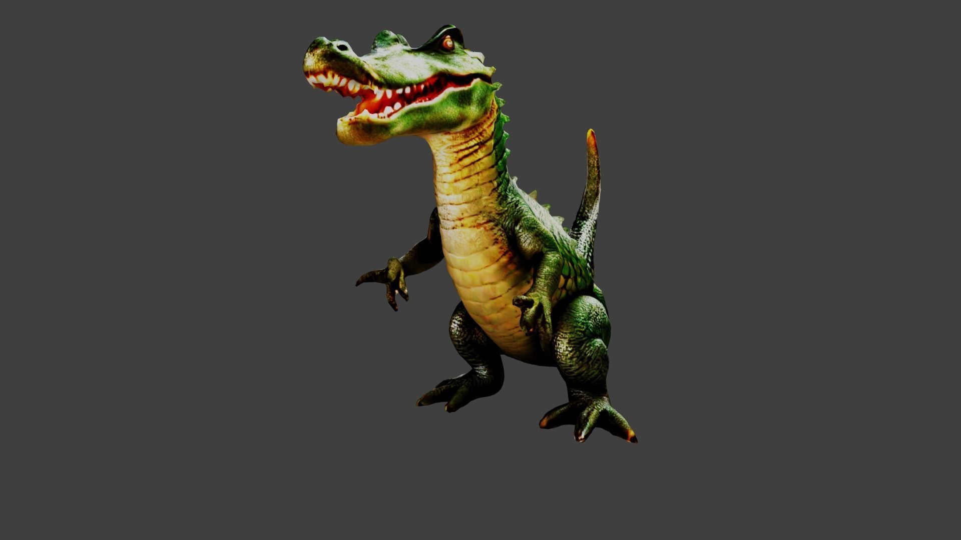 Crocodile Animal Low-poly 3D model_2