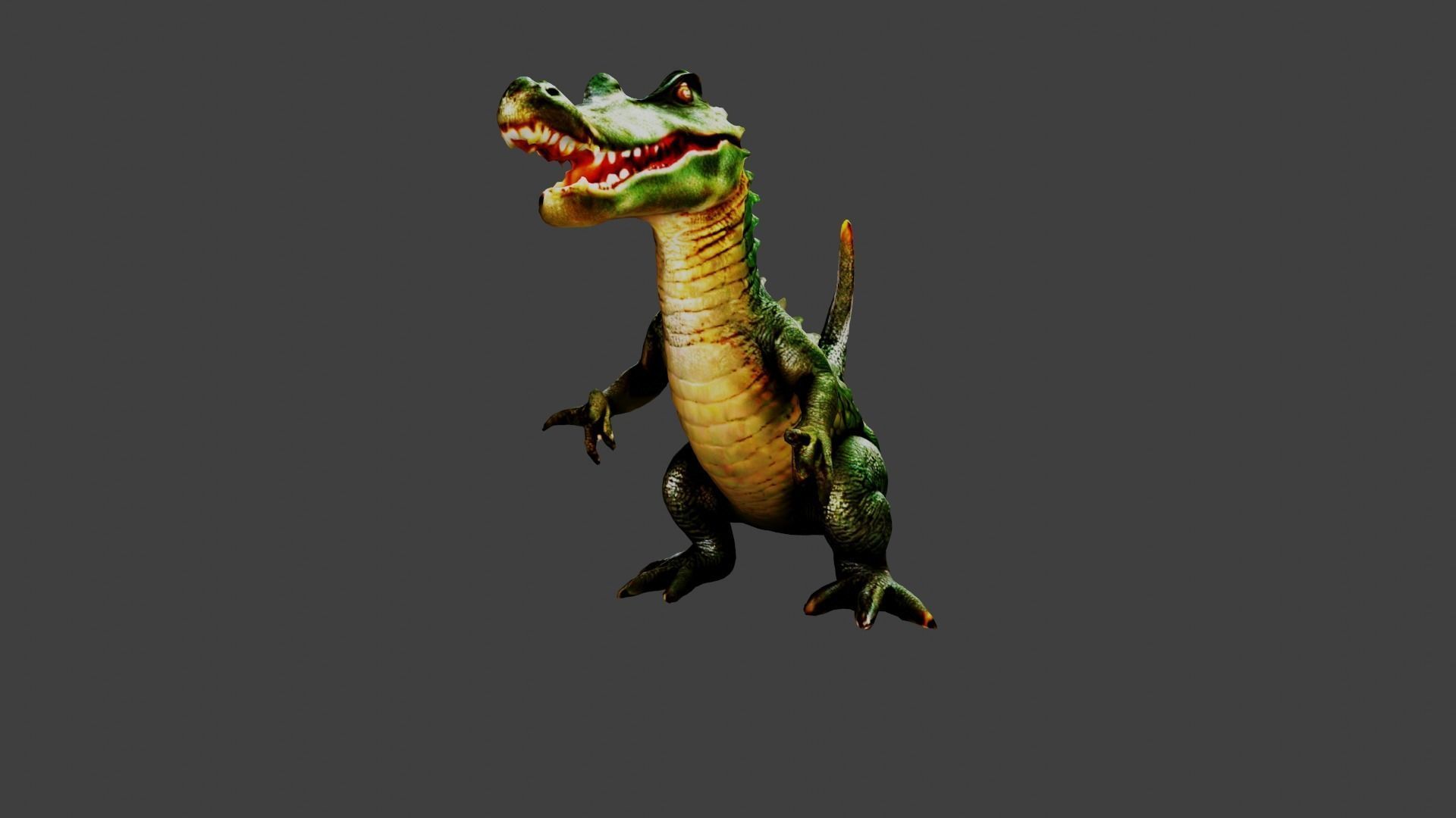 Crocodile Animal Low-poly 3D model_4
