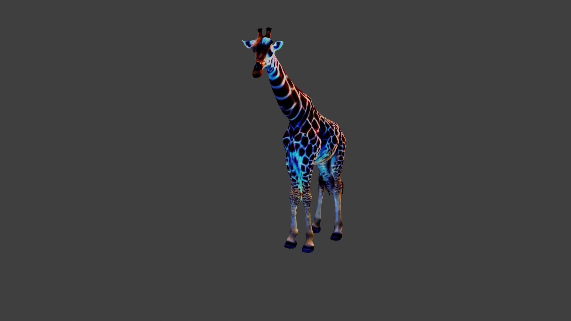 Giraffe Animal Low-poly 3D model_4