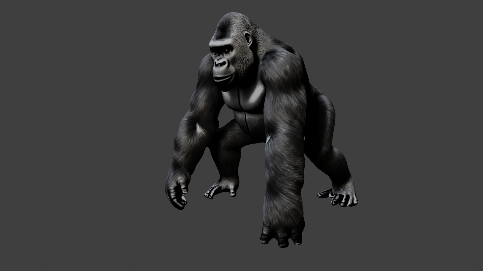 Gorilla Low-poly 3D model_2