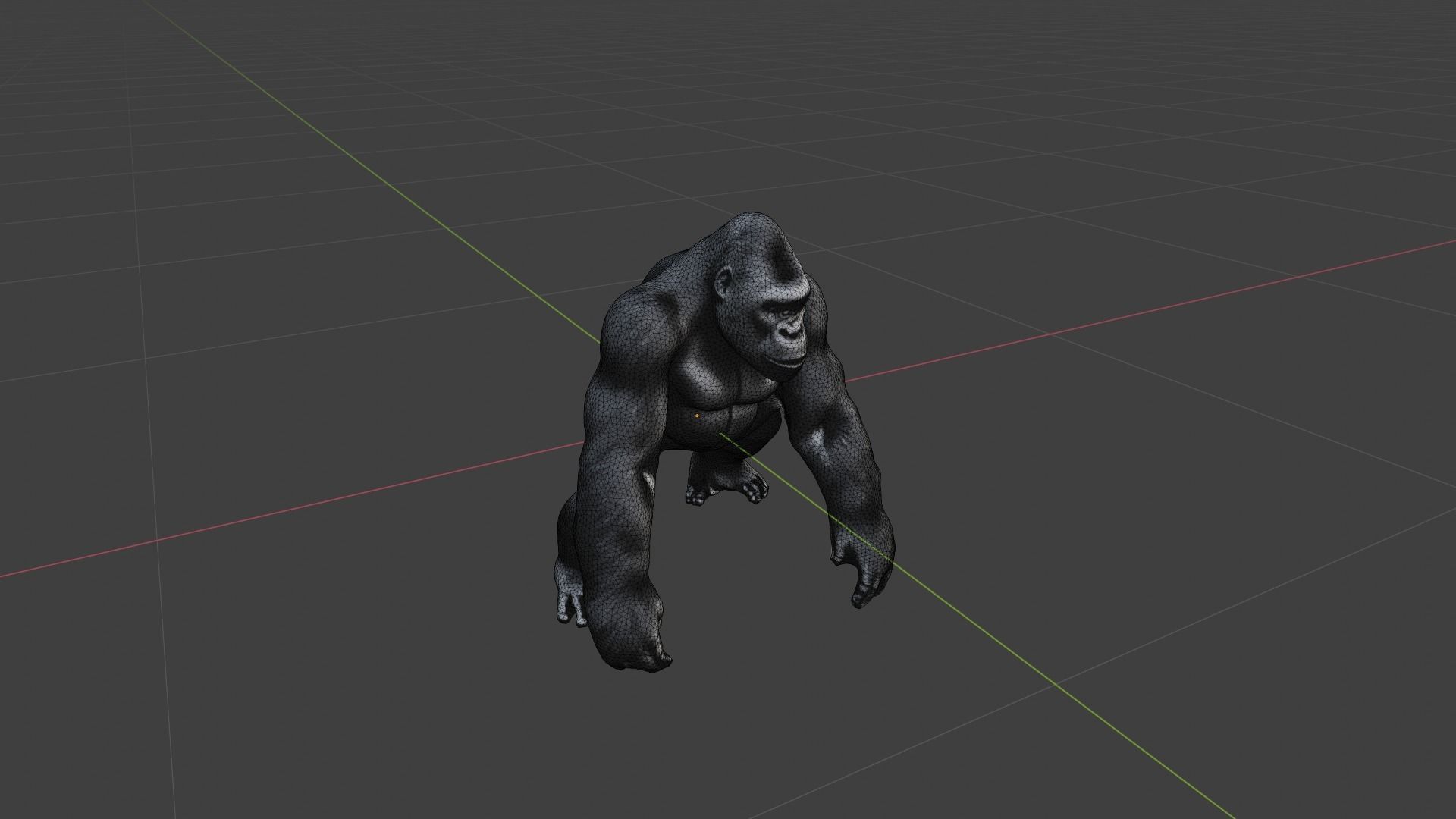 Gorilla Low-poly 3D model_7