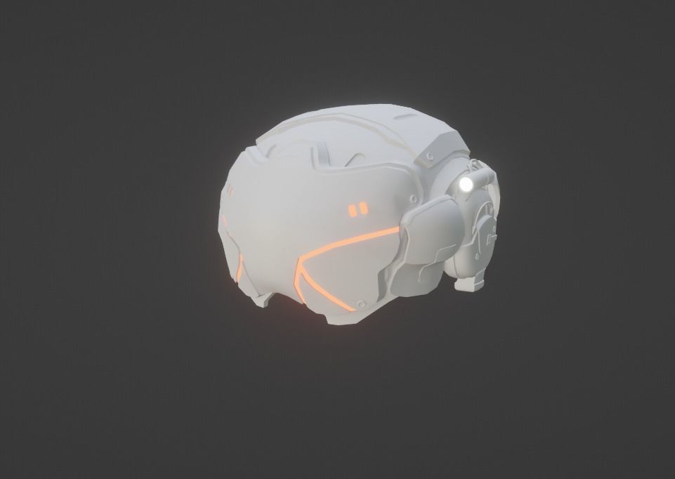 Sci-fi Marauder helmet Low-poly 3D model_3
