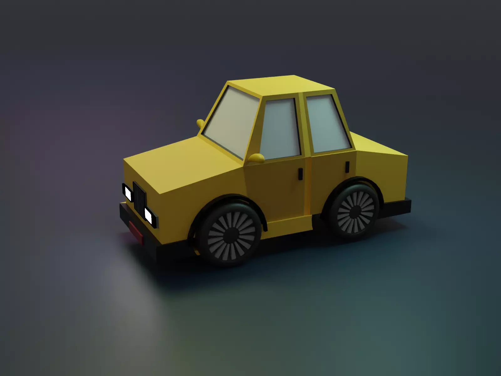 Low pol car model cartoon car Free low-poly 3D model