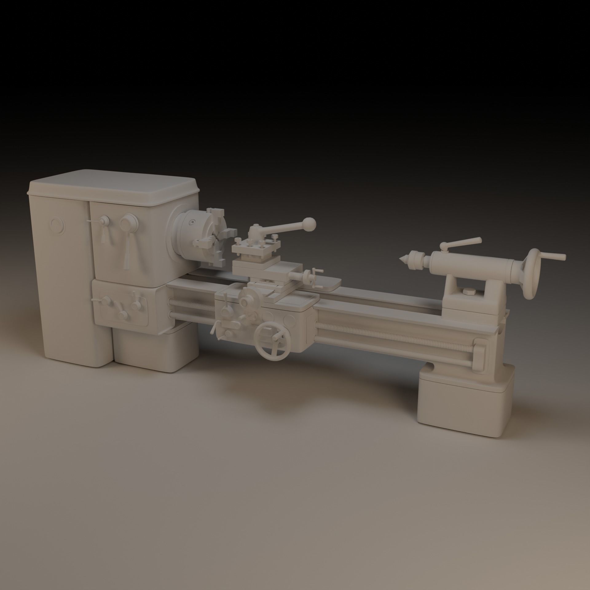 Lathe 3D model_9