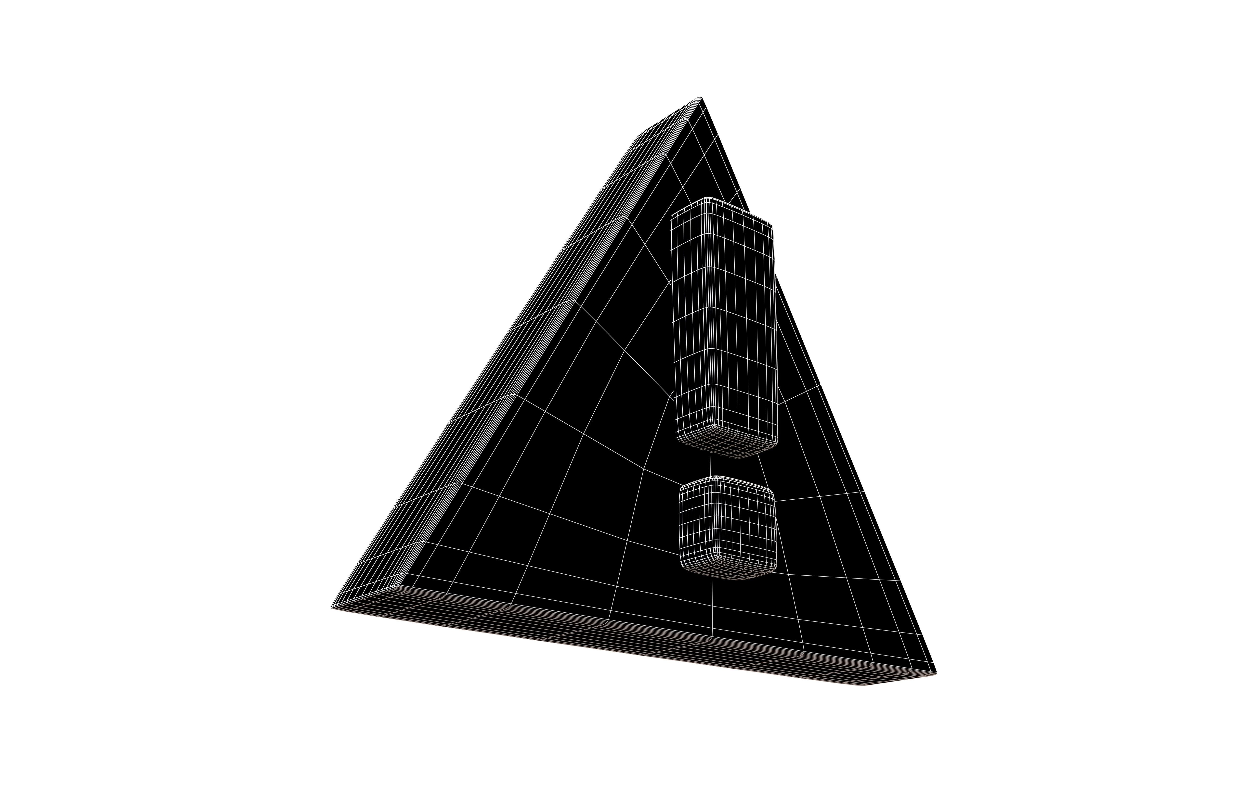 Exclamation Mark Symbol v3 003 Low-poly 3D model_7