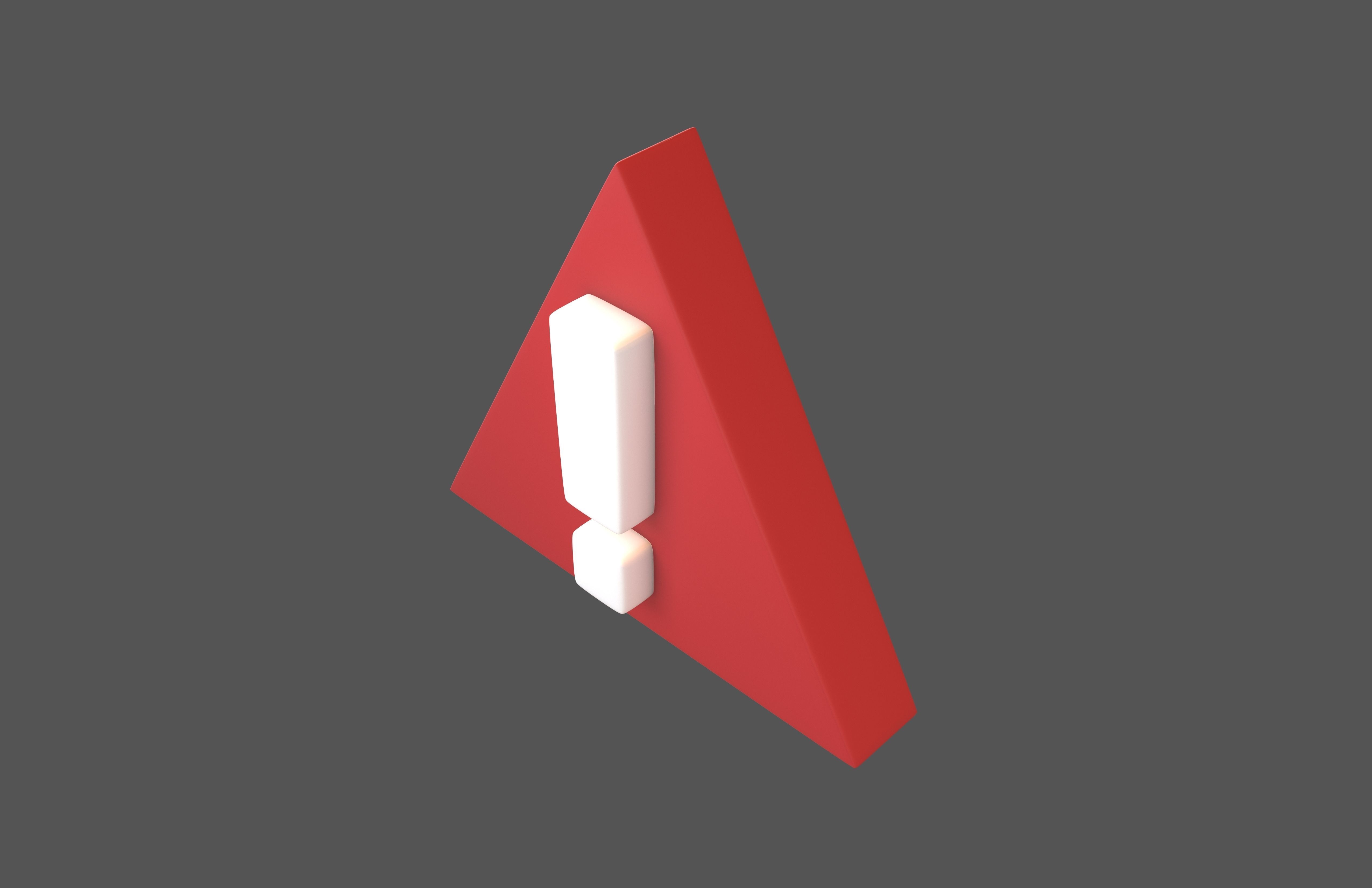 Exclamation Mark Symbol v3 003 Low-poly 3D model_1