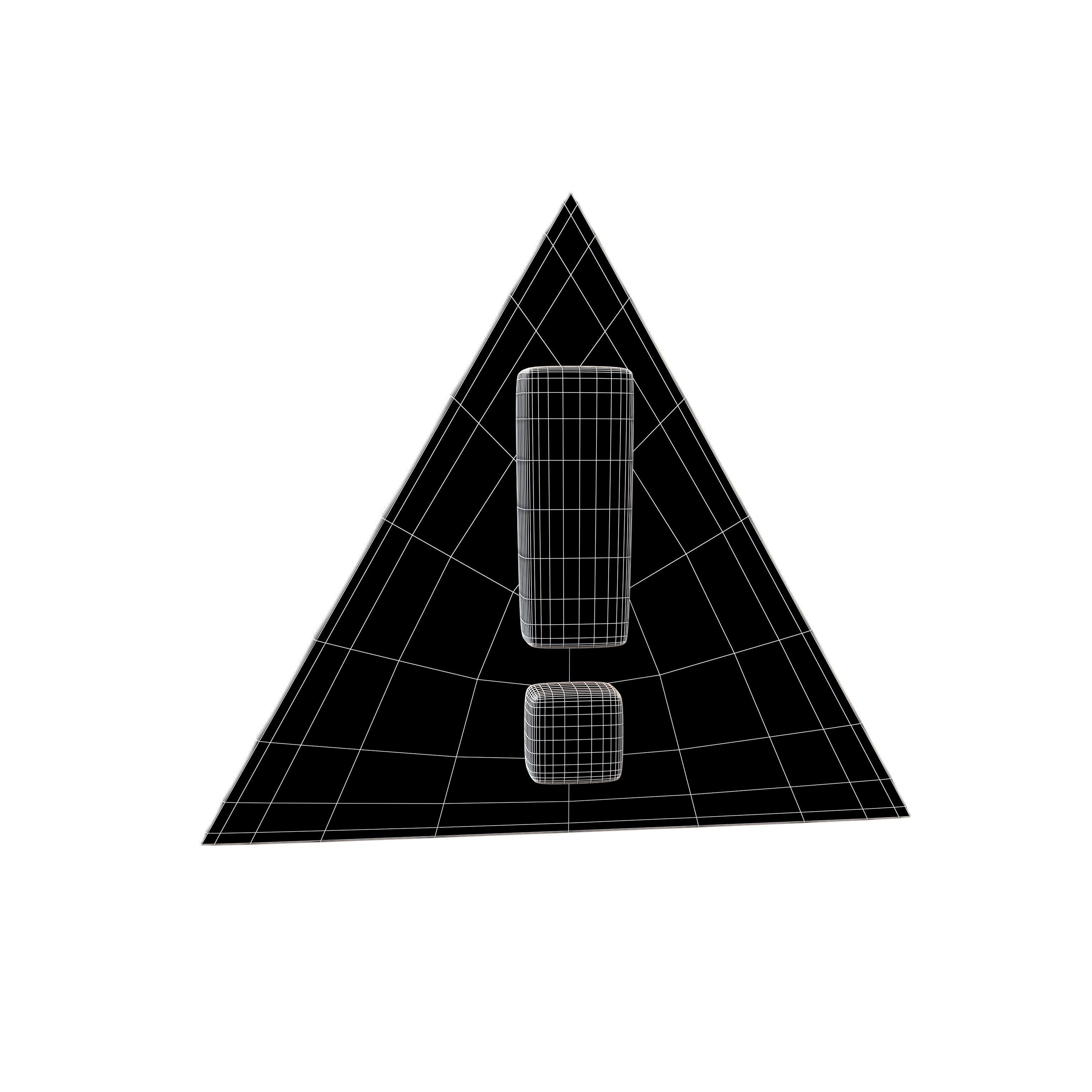 Exclamation Mark Symbol v3 003 Low-poly 3D model_5