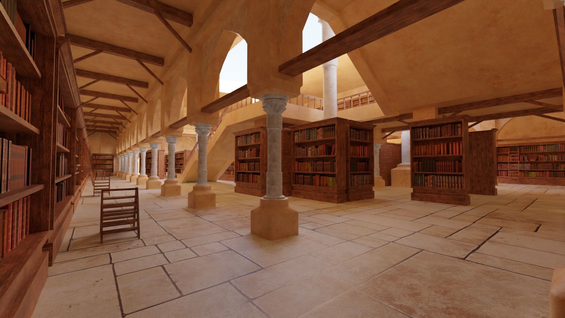 ancient desert library 3D model_6