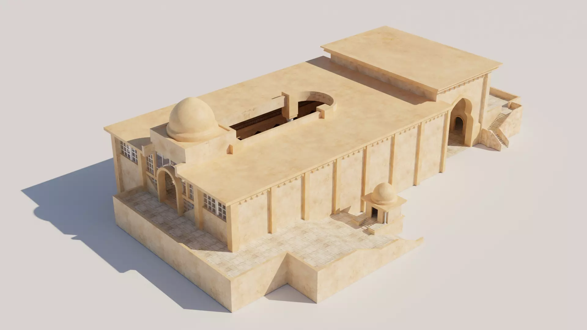 ancient desert library 3D model_0