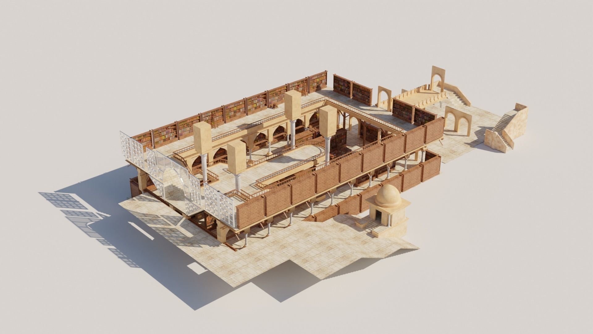 ancient desert library 3D model_2