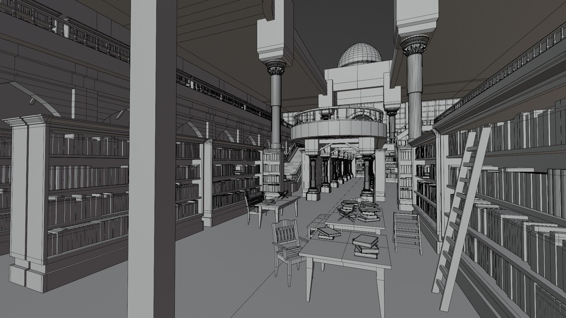 ancient desert library 3D model_12