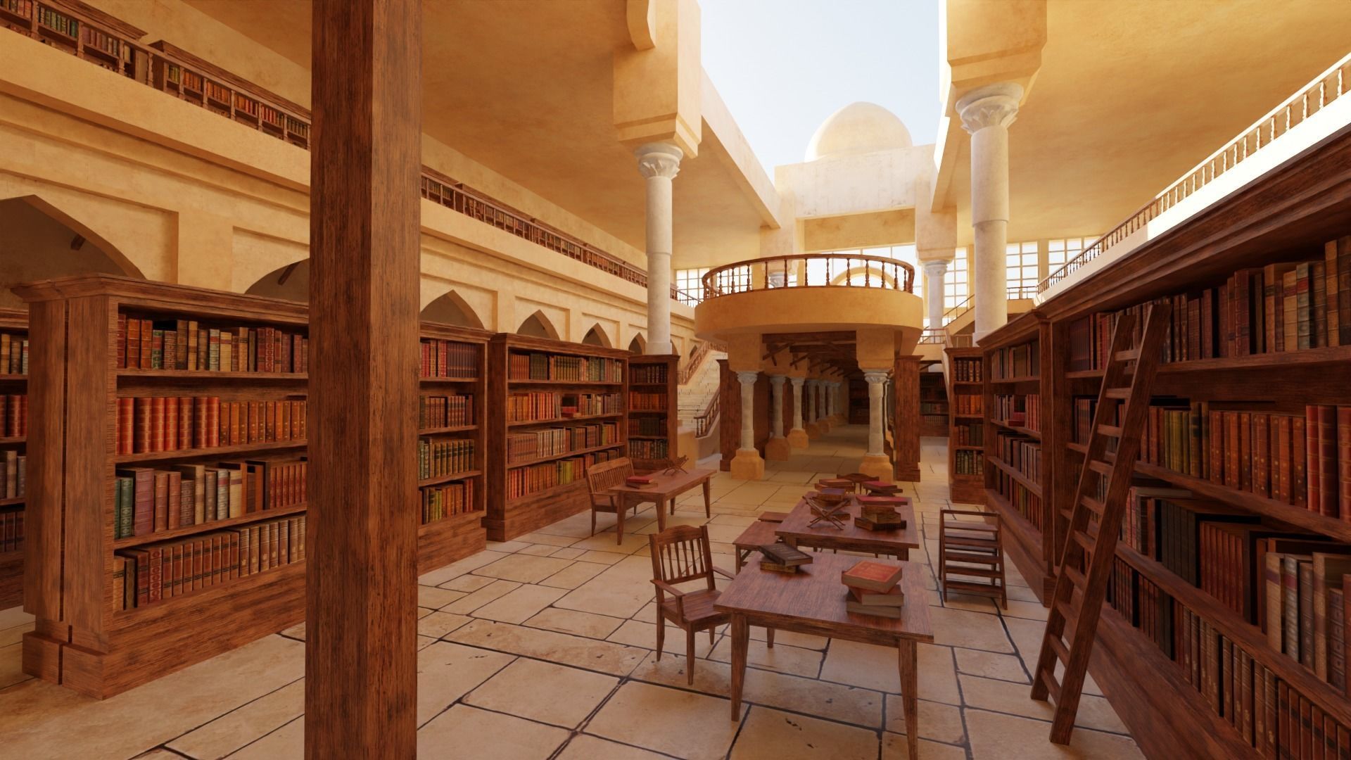 ancient desert library 3D model_5