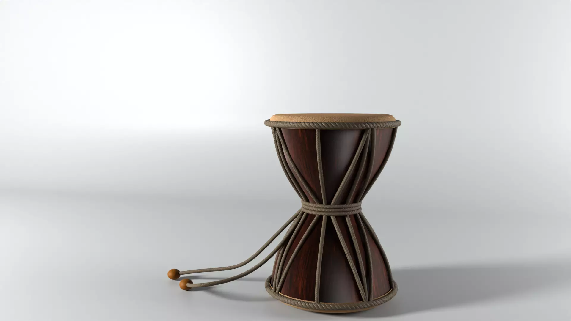 Damaru Low-poly 3D model_0