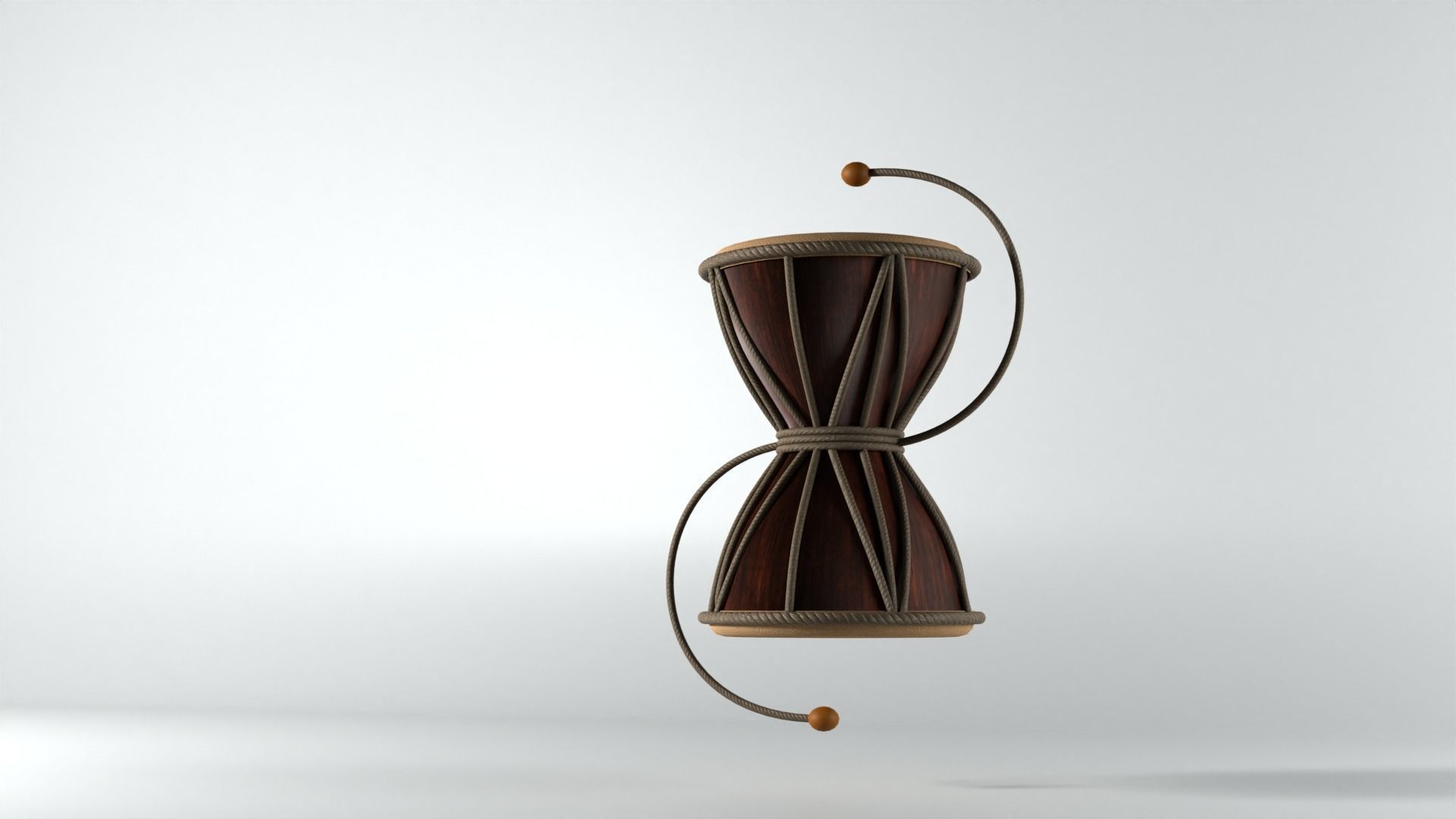 Damaru Low-poly 3D model_1