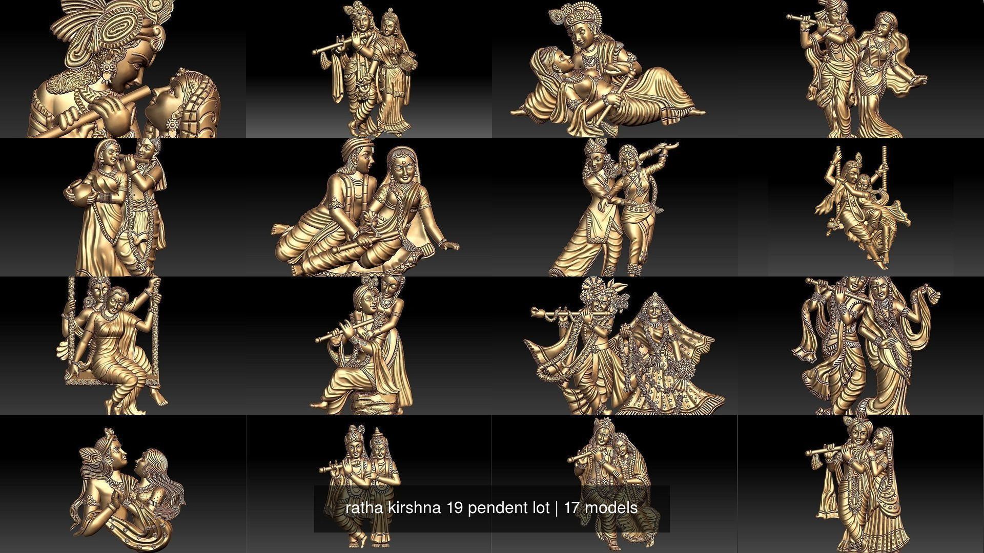 ratha kirshna 19 pendent lot 3D Model Collection_1