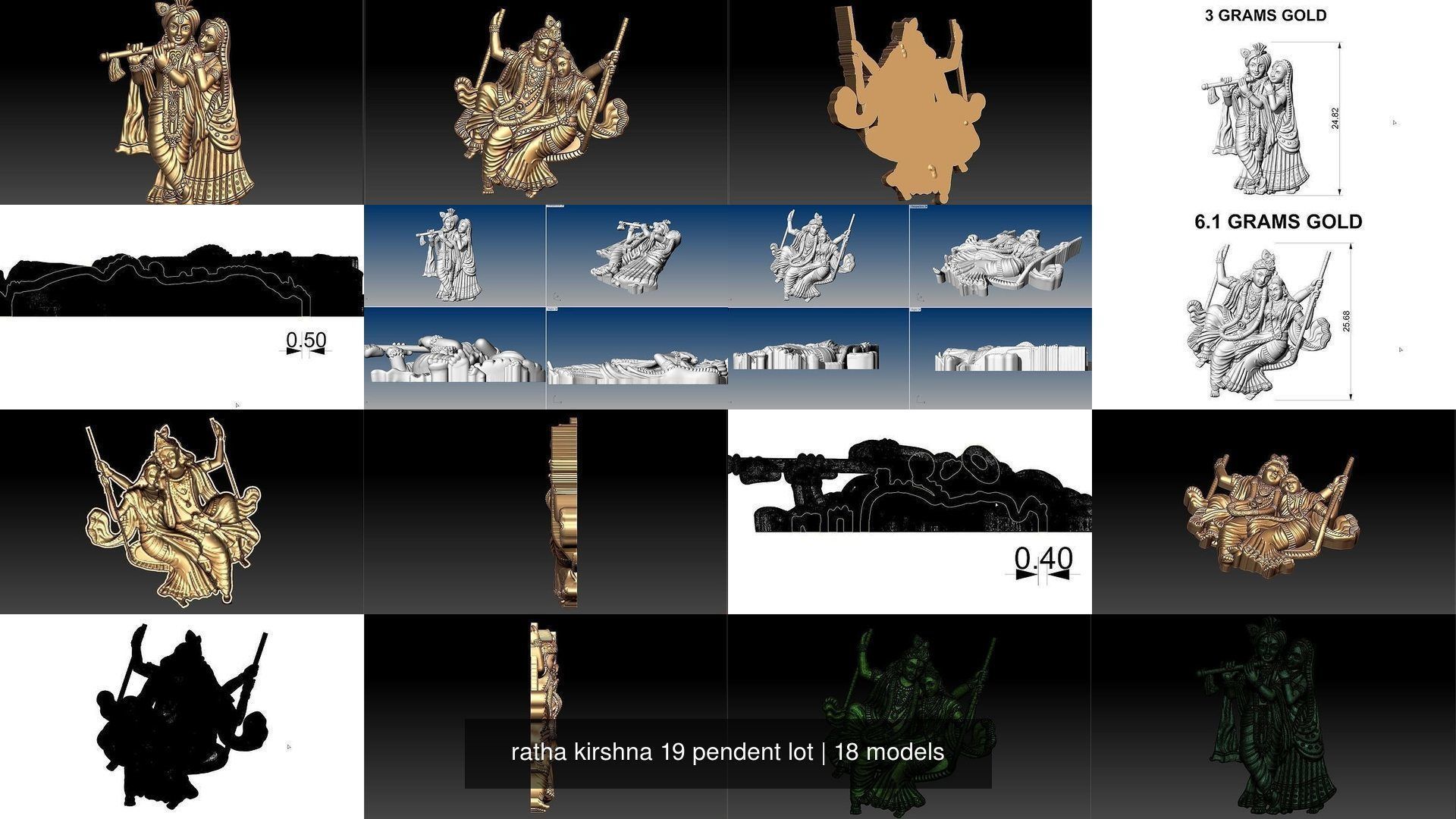 ratha kirshna 19 pendent lot 3D Model Collection_3