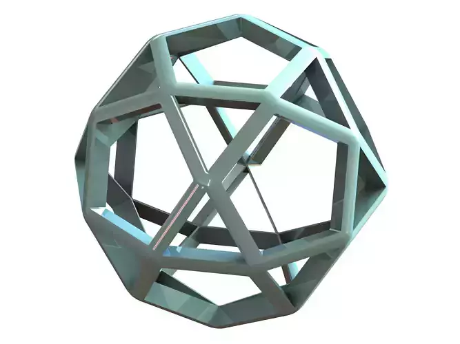 Wireframe Shape Icosidodecahedron 3D print model