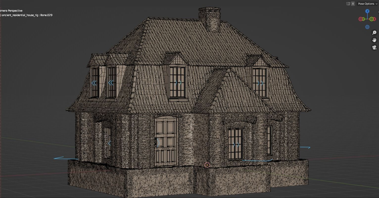 ancient residential house 3D model_9