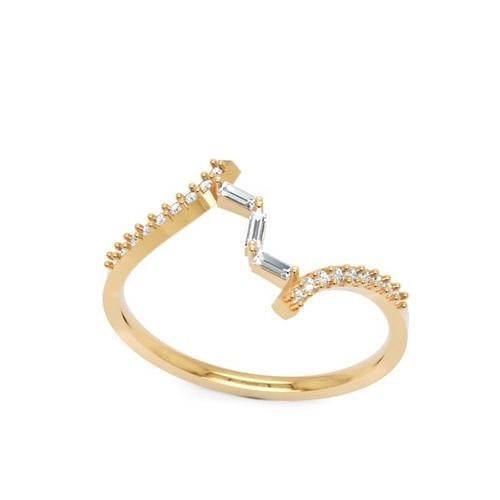 Baguette and Round Diamond Open Ring Design 3D print model