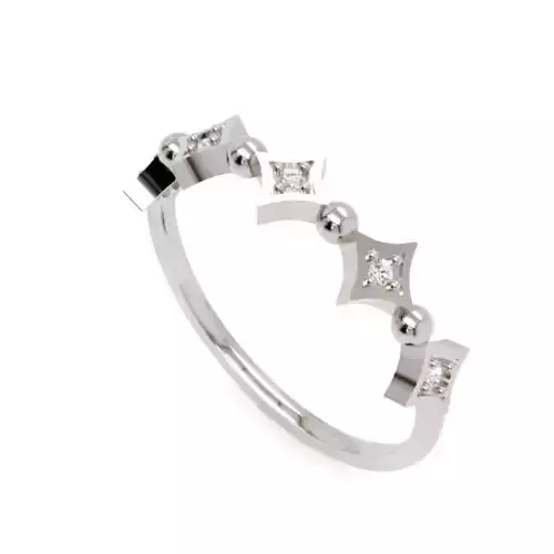 Minimal Geometric Diamond Ring Low Weight 3D STL Model 3D print model