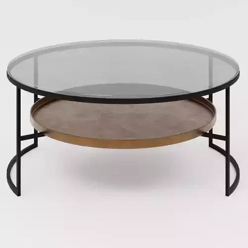 Glass and steel coffee table