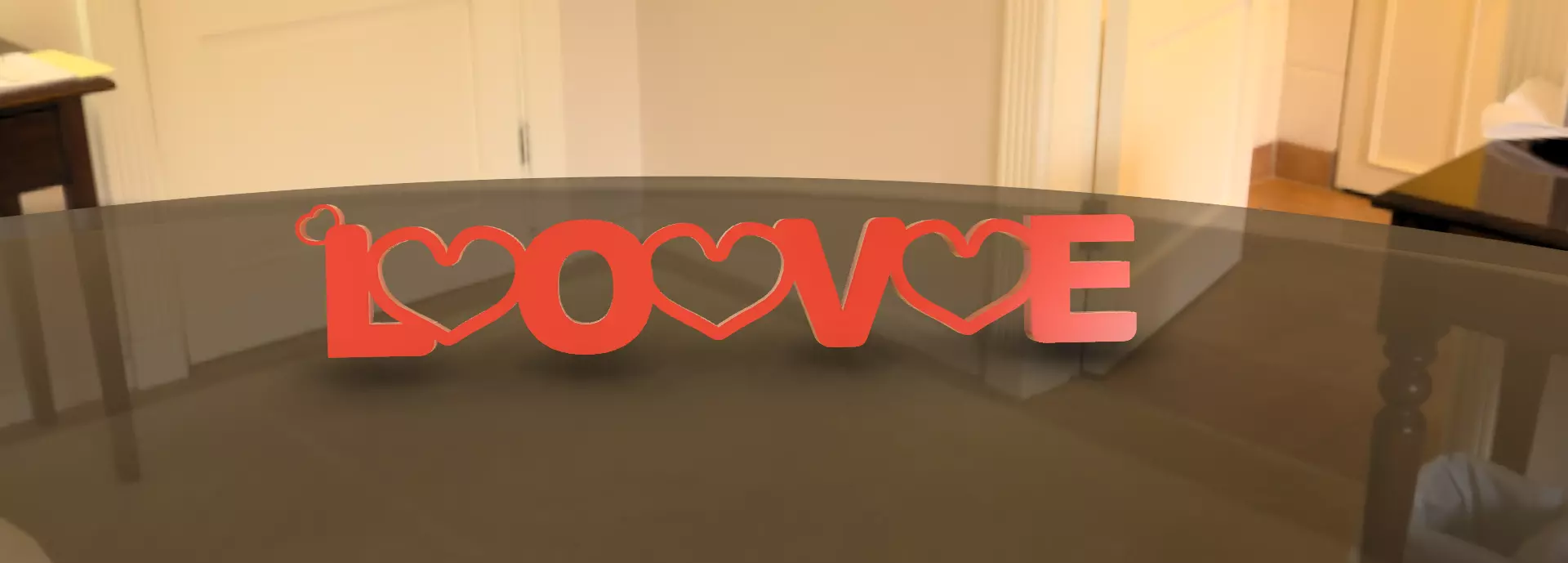 LoveNote Keyring Your Message in 3D 3D print model