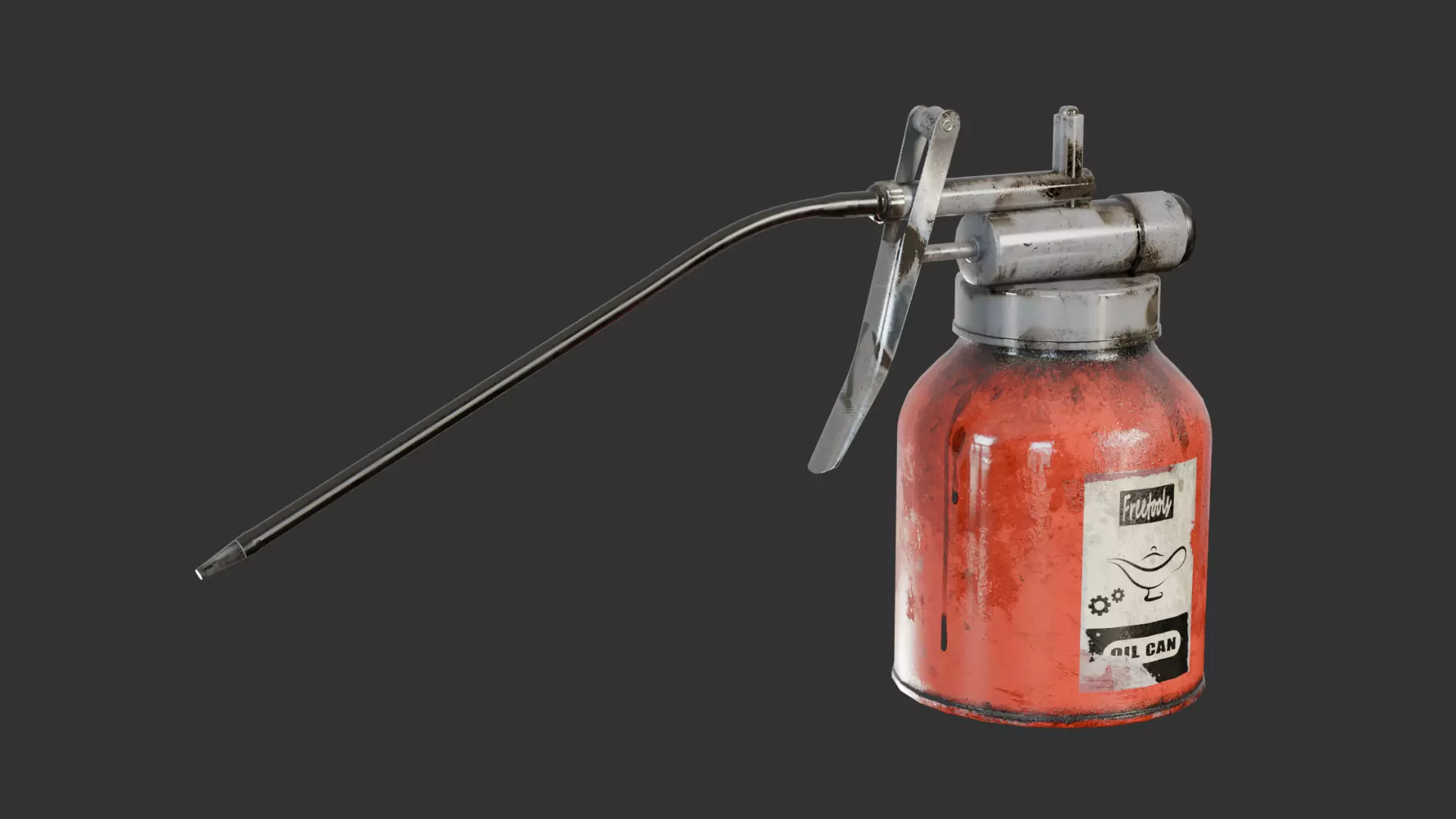 Oil Gun Low-poly 3D model