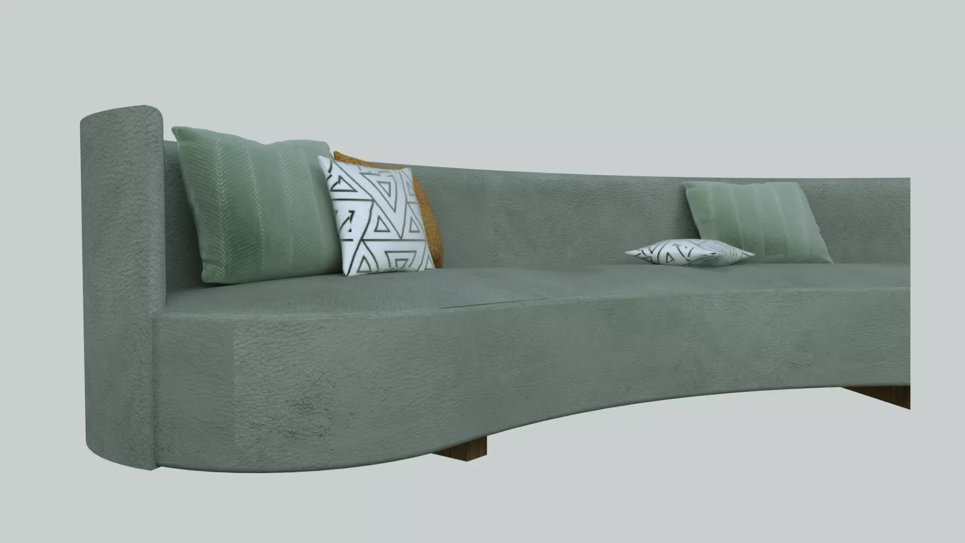 Round Sofa Low-poly 3D model