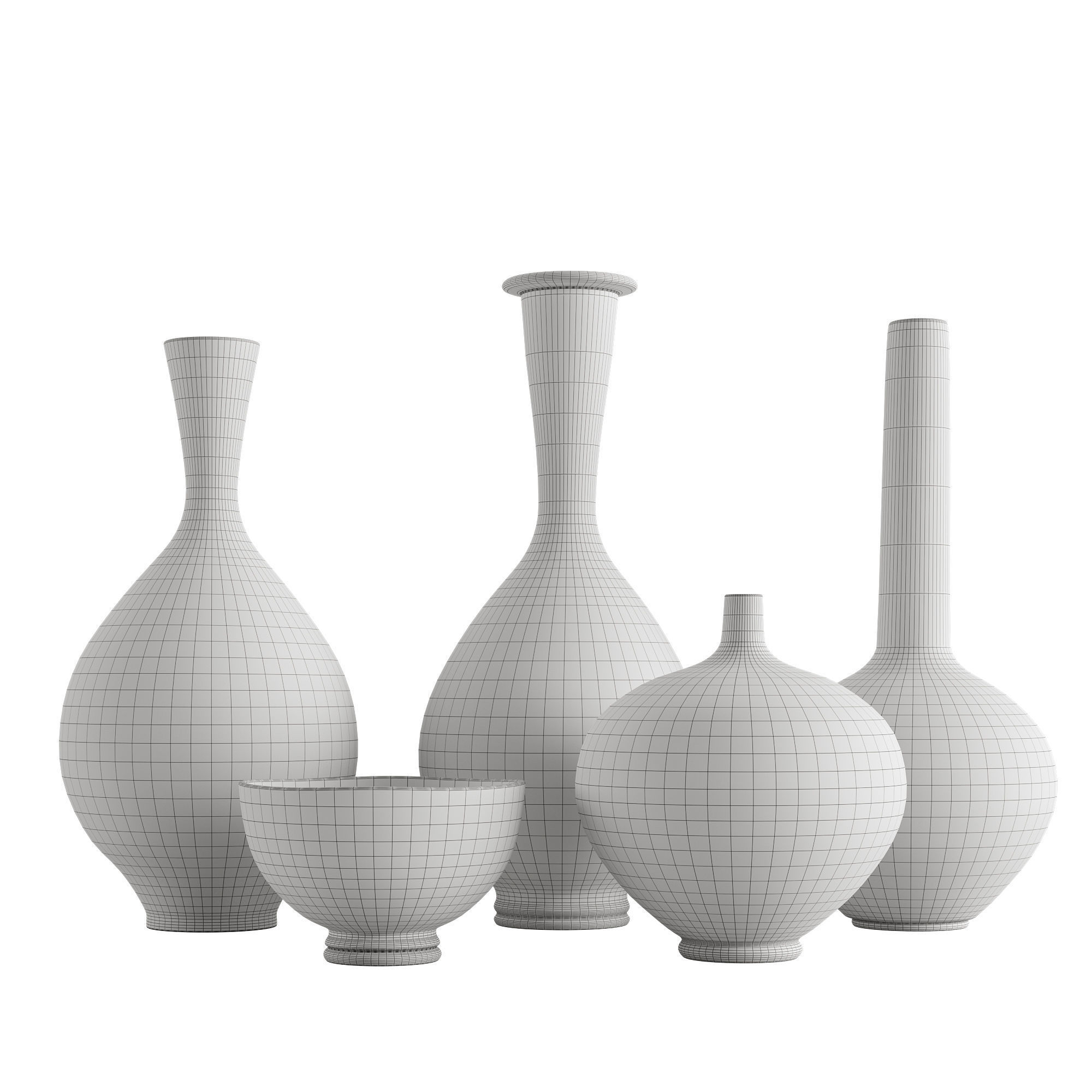 Ceramic Vases Set 2 by Berndt Friberg 3D model_1