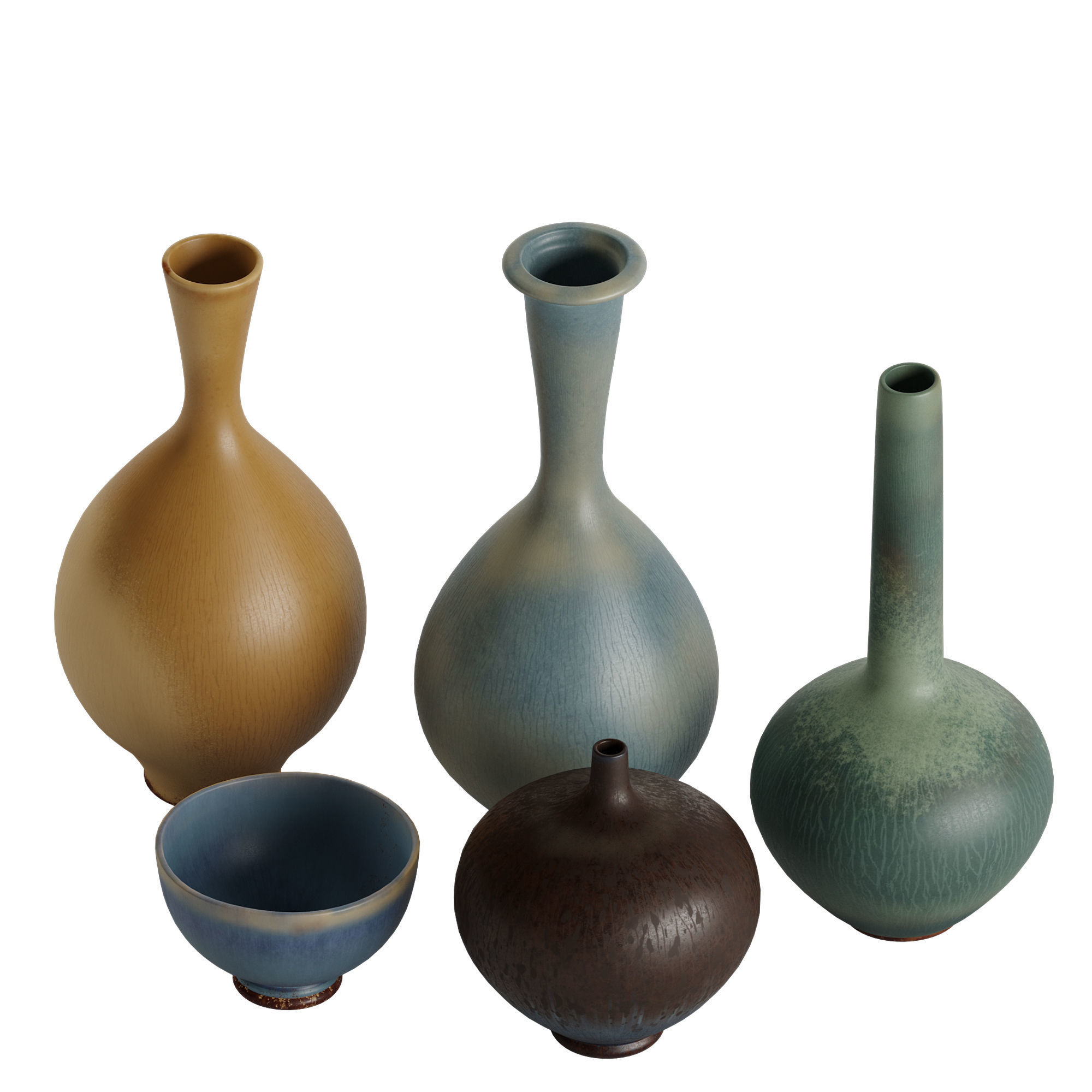 Ceramic Vases Set 2 by Berndt Friberg 3D model_2