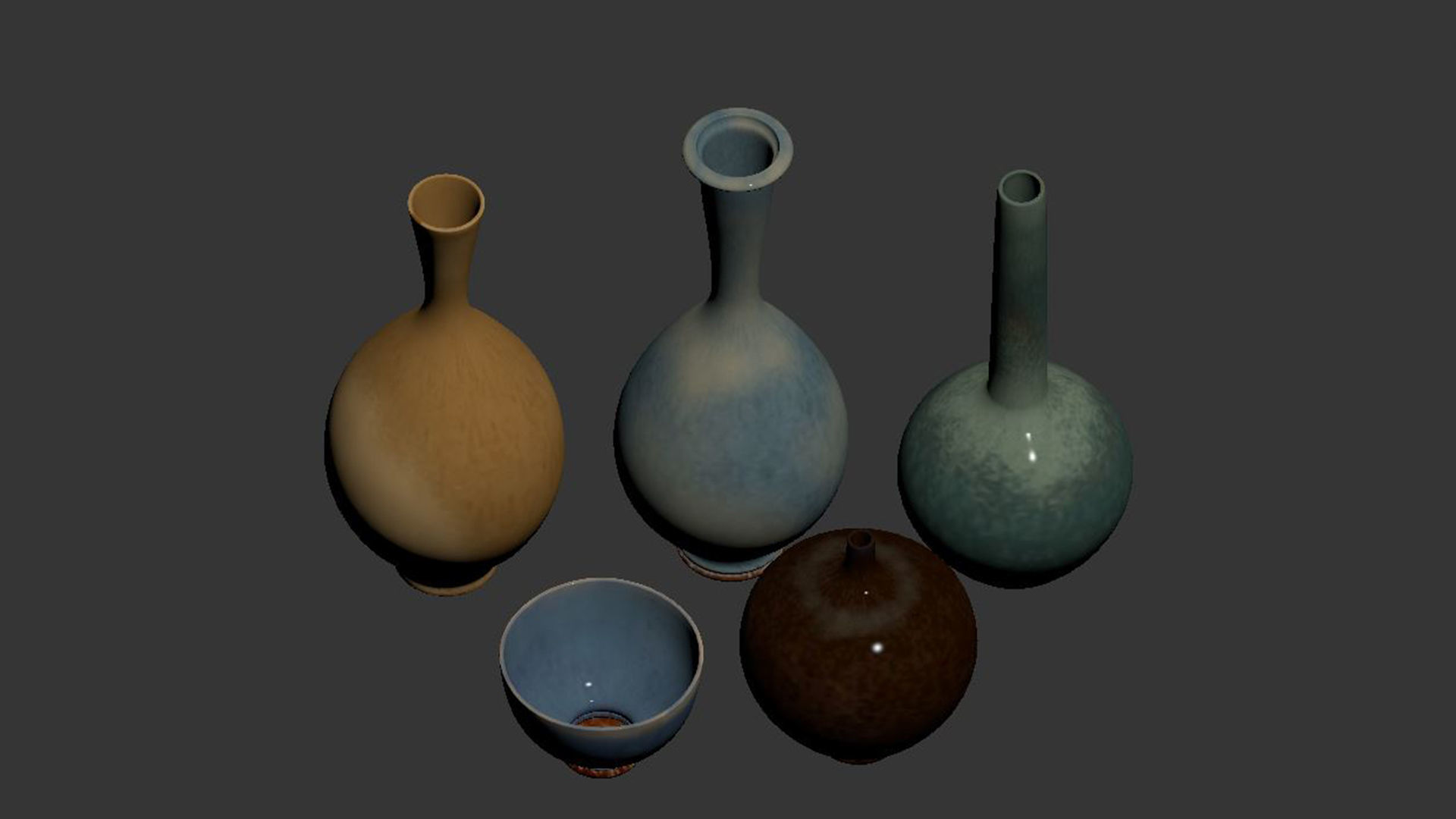 Ceramic Vases Set 2 by Berndt Friberg 3D model_3